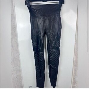 Spanx‎ Quilted Faux Leather Leggings sz S